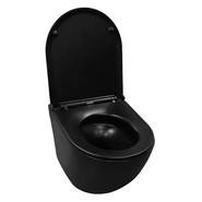 Унитаз подвесной безободковый Azario Grado AZ-0046-UQ3-MB с крышкой микролифт, чёрный матовый (Система смыва торнадо) фото 4
