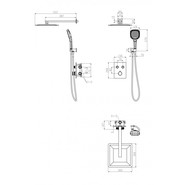 Душевая система для душа с термостатом Grocenberg GB5040BG, графит фото 2