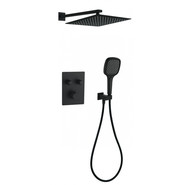 Душевая система для душа с термостатом Grocenberg GB5040BL, чёрный матовый фото 