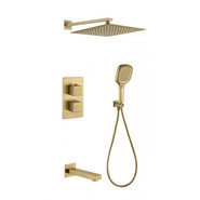 Душевая система для душа с термостатом Grocenberg GB5050MG, матовое золото фото 