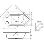 Ванна пристенная Riho KANSAS 190x90 см B035001005 фото 2