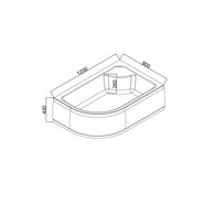 Поддон акриловый EvaGold 120х80 см EG230019 R фото 2