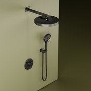 Душевая система для душа с термостатом Sancos Space SC3006GMG, вороненая сталь фото 3
