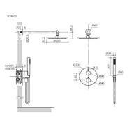 Душевая система для душа с термостатом Sancos Etna SC9010GG, вороненая сталь фото 3