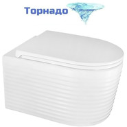 Унитаз подвесной безободковый Azario Luzio AZ-098-UQ (система смыва Торнадо) с тонкой крышкой микролифт фото 