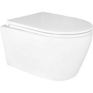 Унитаз подвесной безободковый Azario Uno AZ-2380 с тонкой крышкой микролифт фото 