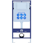 Инсталляция с подвесным унитазом комплект: Aquatek INS-0000012 с подвесным безободковым унитазом Оберон AQ1363WT-00 сиденье микролифт (Система смыва торнадо) фото 3