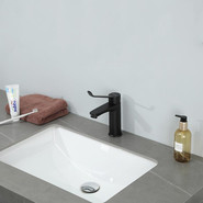 Смеситель для раковины с локтевой (хирургической) ручкой Gappo G1021-6, черный, Цвет производителя: чёрный фото 3