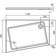 Поддон Ravak Asymetric Pro 120х90 см XA25G70101L фото 5