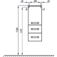 Пенал подвесной Акватон Америна 35 см с корзиной 1A135203AM010 фото 2