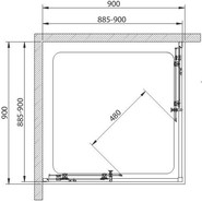 Душевое ограждение Cezares Eco A-2 Nero 90х90, черный/прозрачное фото 3