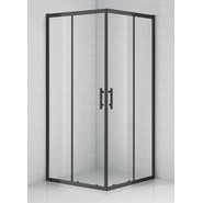 Душевое ограждение Cezares Eco A-2 Nero 90х90, черный/прозрачное фото 