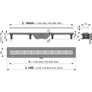 Трап Alcadrain APZ10-850M Simple (AG100401850), Цвет производителя: нержавеющая сталь/мат, Размер трапа: 850 фото 2