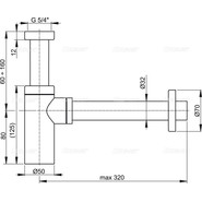 Сифон для умывальника AlcaPlast A400 DESIGN DN32 фото 2