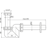 Сифон для умывальника и биде Alcadrain A45F DN32 (AG210902132) фото 2
