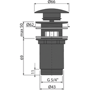 Донный клапан AlcaPlast A392BLACK фото 2
