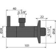 Угловой вентиль AlcaPlast ARV001-BLACK с фильтром фото 2