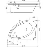 Ванна акриловая Santek Гоа 150x100 см 1.WH11.2.033 L фото 2