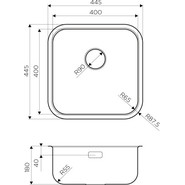 Кухонная мойка Omoikiri OMI 44-U/IF-IN QUADRO (4993494) 0,8 мм, нержавеющая сталь, Цвет производителя: нержавеющая сталь матовая фото 6