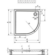 Акриловый поддон Riho Davos 281 90х90 см DA8900500000000 фото 2