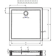 Акриловый поддон Riho Davos 251 90х90 см DA5900500000000 фото 2