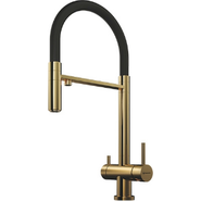 Смеситель для кухни Omoikiri Kanto-PVD-LG 4994014, светлое золото/черный фото 