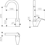 Смеситель для кухни Omoikiri Umi-AB 4994262, античная латунь фото 3