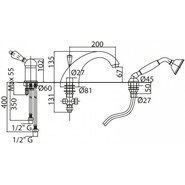 Смеситель для ванны Cezares Vintage BVDM-01-Sw фото 2