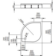 Поддон мраморный Radaway Paros A900 90х90 см MBA9090-03-1 фото 2