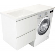 Тумба подвесная с раковиной-столешницей Эстет Dallas Luxe 130 см L, 2 ящика ФР-00002222 фото 