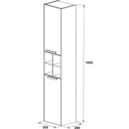 Пенал подвесной Roca Lago 35 см с корзиной 857297444, дуб светлый фото 4