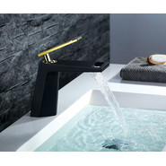 Смеситель для раковины Bronze de Luxe Quadro A919B, черный/золото фото 4