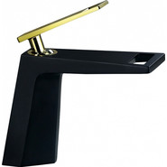 Смеситель для раковины Bronze de Luxe Quadro A919B, черный/золото фото 