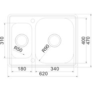 Кухонная мойка Oulin OL-0304 1 мм, нержавеющая сталь фото 3