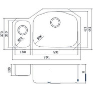 Кухонная мойка Oulin OL-U601 1,2 мм, нержавеющая сталь фото 3