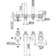 Смеситель для ванны Cezares Porta BVDM4-01, Цвет производителя: хром фото 2