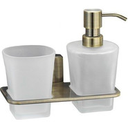 Дозатор для жидкого мыла со стаканом WasserKraft Exter K-5289, цвет светлая бронза фото 