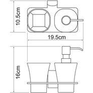 Дозатор для жидкого мыла со стаканом WasserKraft Exter K-5289, цвет светлая бронза фото 4
