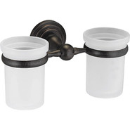 Стакан двойной для зубных щеток WasserKraft Isar K-7328D, цвет тёмная бронза фото 