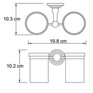 Стакан двойной для зубных щеток WasserKraft Isar K-7328D, цвет тёмная бронза фото 4