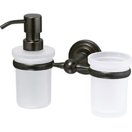 Дозатор для жидкого мыла со стаканом WasserKraft Isar K-7389, цвет тёмная бронза фото 