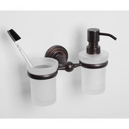 Дозатор для жидкого мыла со стаканом WasserKraft Isar K-7389, цвет тёмная бронза фото 2