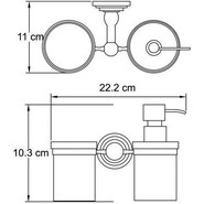 Дозатор для жидкого мыла со стаканом WasserKraft Isar K-7389, цвет тёмная бронза фото 4