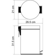 Ведро для мусора с педалью WasserKraft Elbe K-635BLACK фото 3