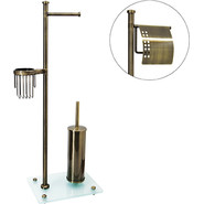 Стойка с держателем и ёршиком WasserKraft Exter K-1234, цвет светлая бронза фото 2