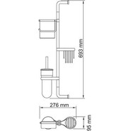 Стойка с держателем и ёршиком WasserKraft K-1438 фото 4