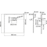 Поддон SMC WasserKraft Main 90х90 см 41T03 фото 2