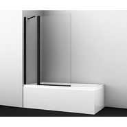 Шторка для ванны WasserKraft Berkel 110 см 48P02-110BLACK Fixed, чёрный/прозрачное фото 