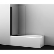 Шторка для ванны WasserKraft Berkel 80 см 48P01-80BLACK, чёрный/прозрачное фото 