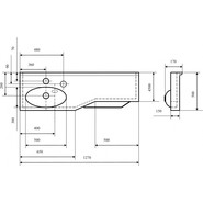 Раковина Акватон Отель 127 см 1A70113WOT01L фото 4